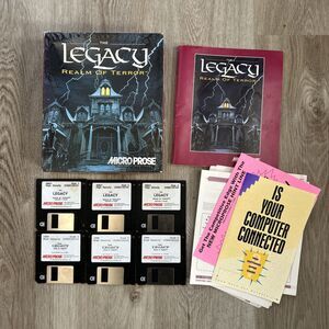 The Legacy Realm of Terror Big Box IBM PC Game 3.5" Floppy Microprose Complete